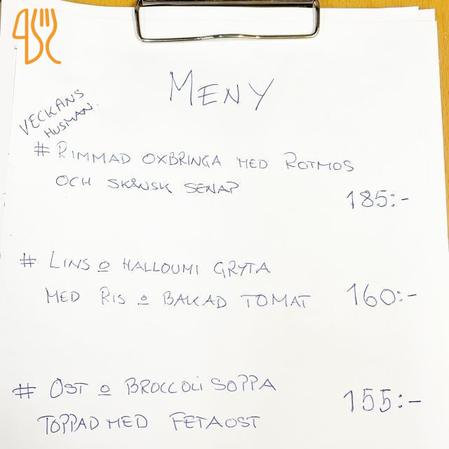 Koppartälten Meny