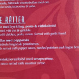 Restaurang Å-caféet Meny