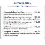 Restaurang Saltsjö Pir Meny