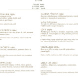 Restaurang Bryggvingen Meny