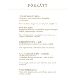 Restaurang Bryggvingen Meny