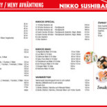 Nikko Sushibar Meny