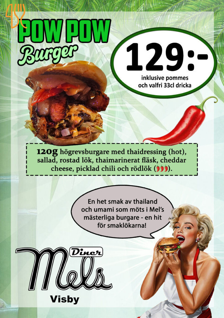 Mel's Diner Hamnen Meny