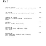 Punch Restaurang, Och Äventyrsgolf Meny