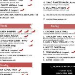Shahi Masala Indisk Restaurang Meny