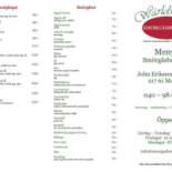 Smörgåsbutiken Wärldshuset Meny