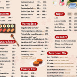 Sushi Våxnäs Nya Tain Loon Meny