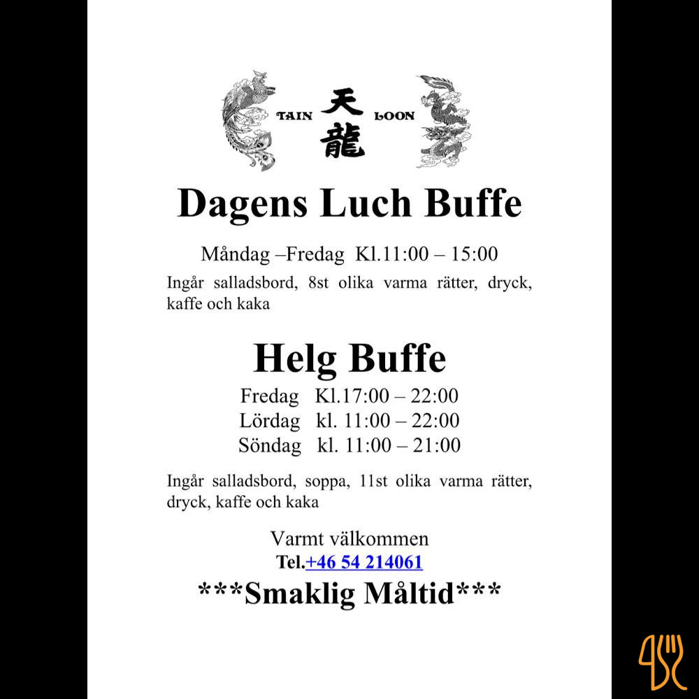 Restaurang Nya Tain Loon Meny