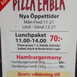 Pizza Embla Meny