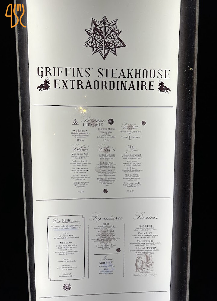 Griffins Steakhouse Meny