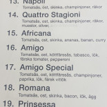 Flamenco Pizzeria Meny