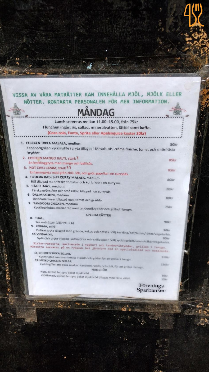 Restaurang Sazna Kb Meny