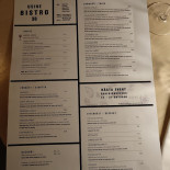 Usine Bistro 38, Restaurang Meny