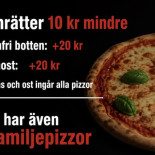 Flygfältets Pizzeria Meny