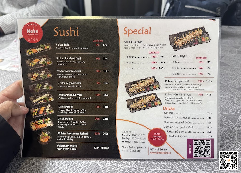 Kobe Sushi Meny