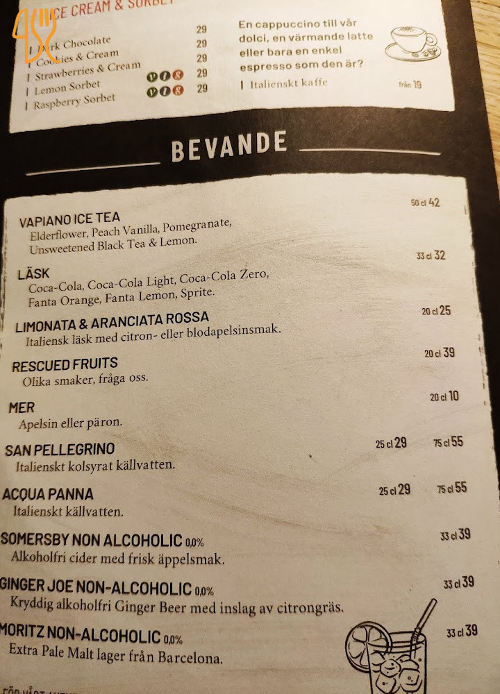 Vapiano Kungsport Meny