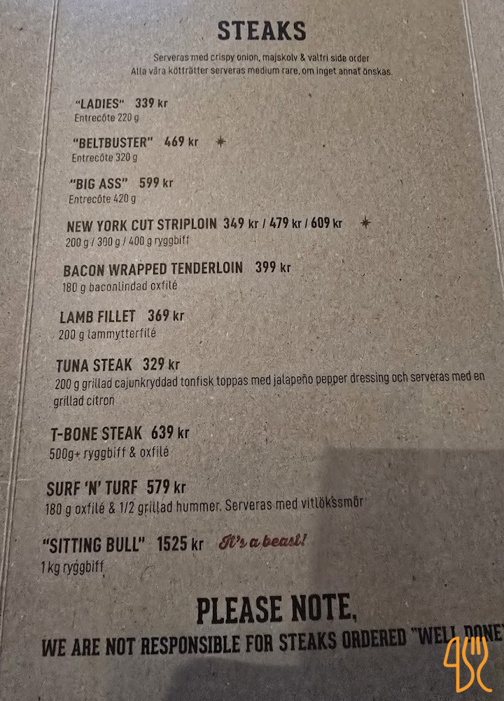 Texas Longhorn Södra Vägen Meny