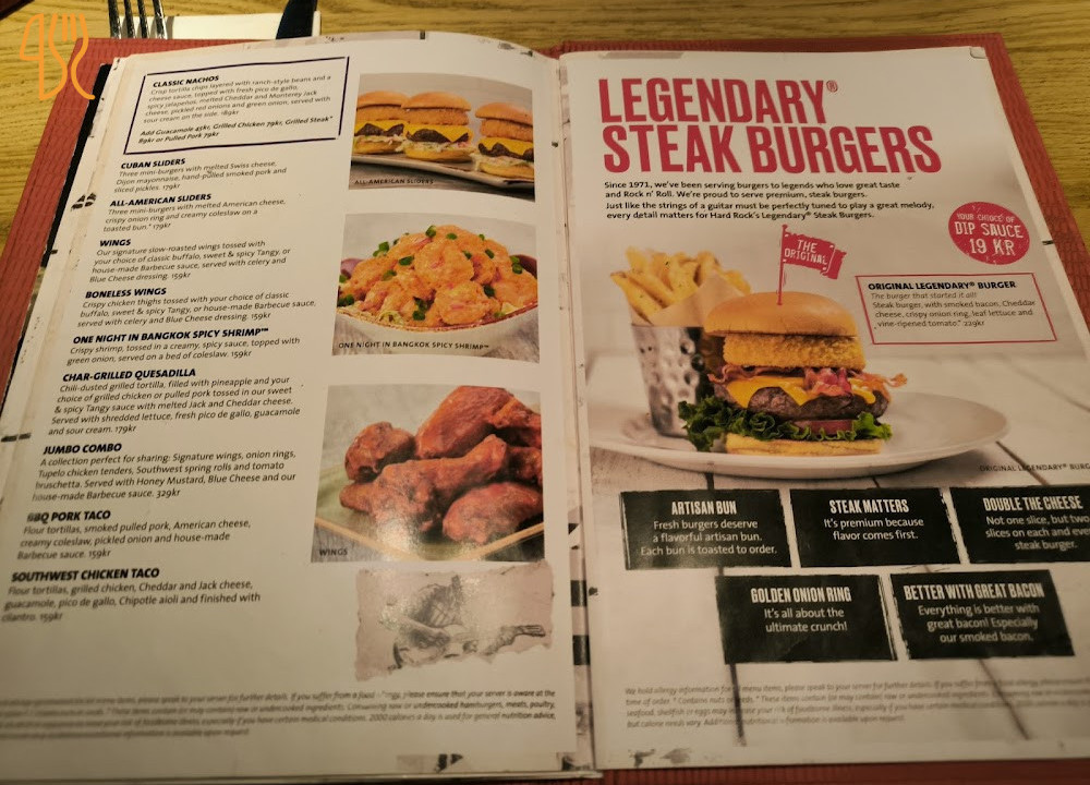 Hard Rock Cafe Meny
