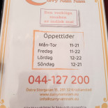 Curry Namnam Kristianstad Meny