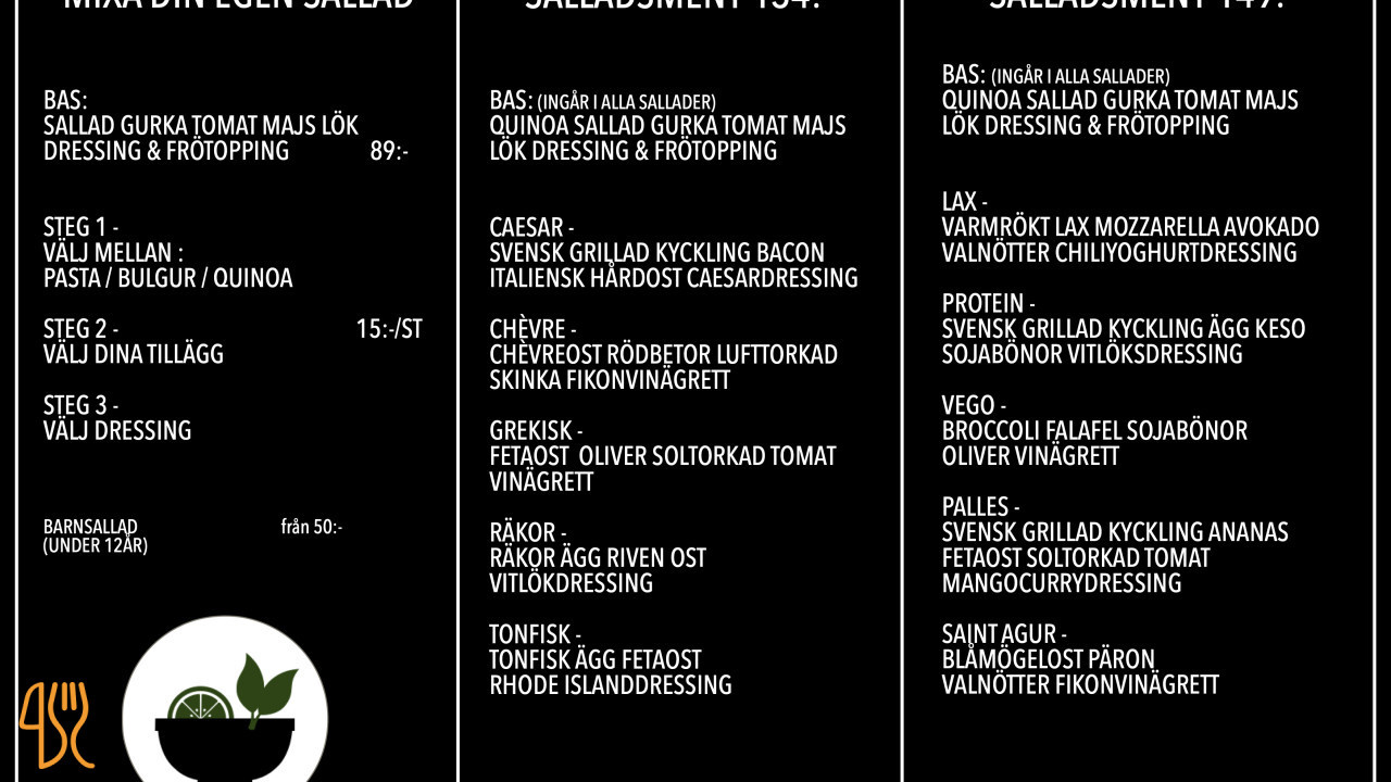 Hälsobaren Meny