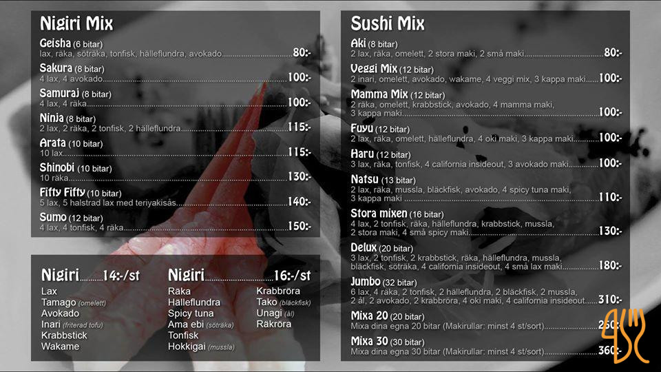 Sumo Sushi Meny