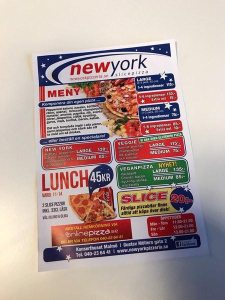 New York Pizza Meny