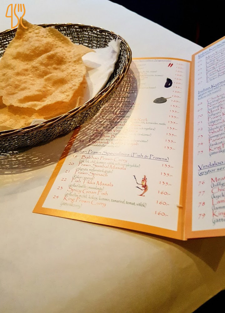 Restaurang Indian Inn Meny