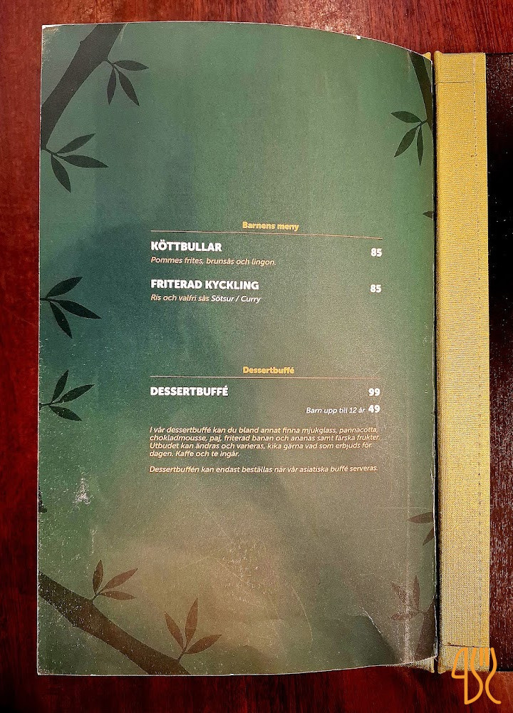 Restaurang Bambu Meny