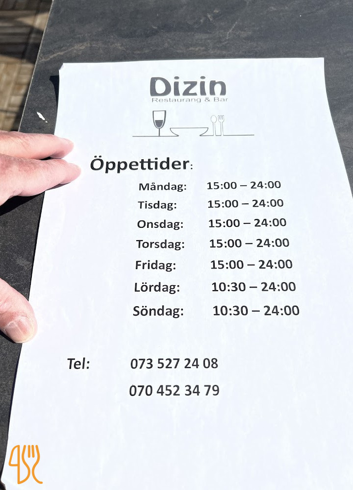 Dizin Restaurang Meny