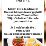 Bistro Grodlår Timjan Meny