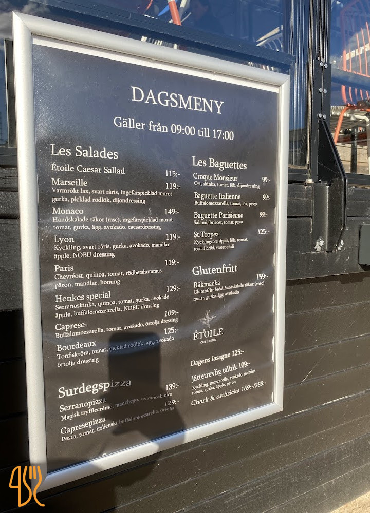 Cafe Etoile Meny