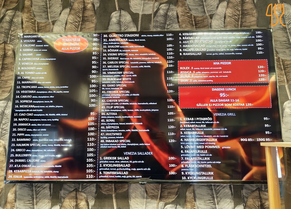 Pizzeria Venezia Meny