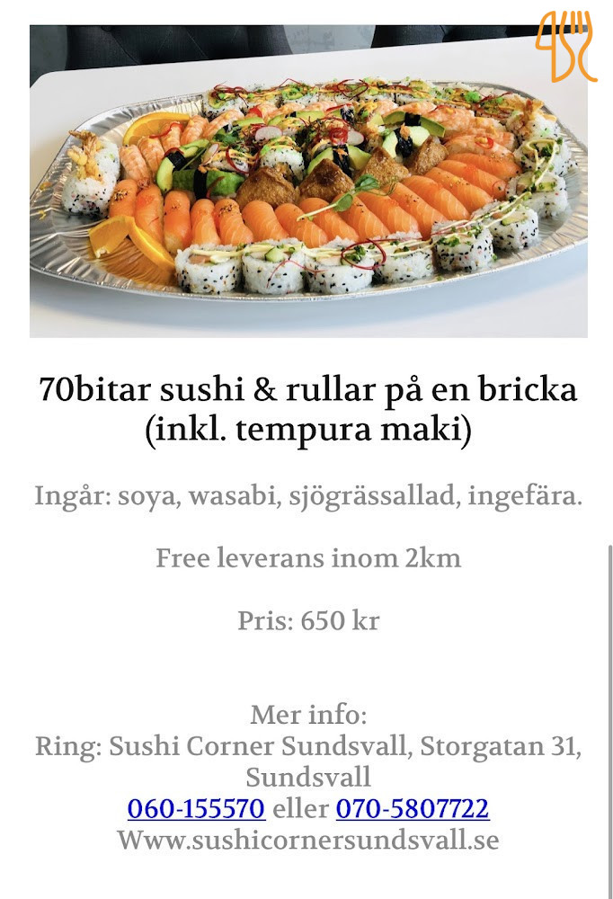 Sushi Corner Sundsvall Meny