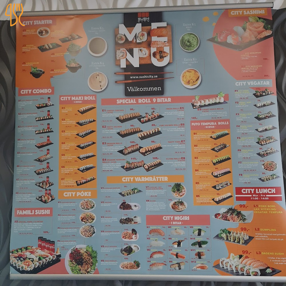 Sushi City Centralstation Meny