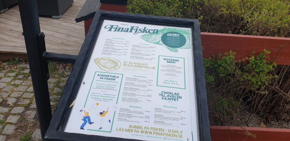Restaurang Fina Fisken Meny