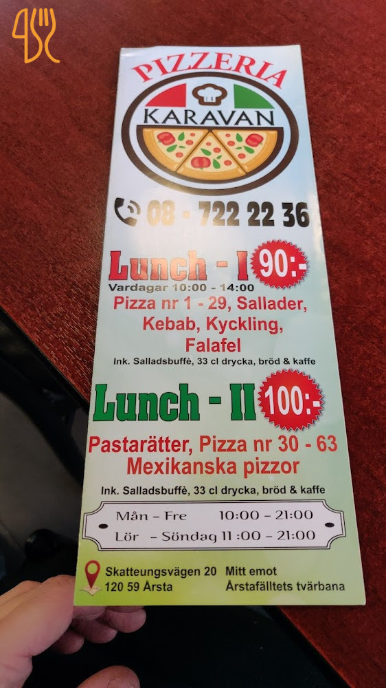 Pizzeria Karavan Meny