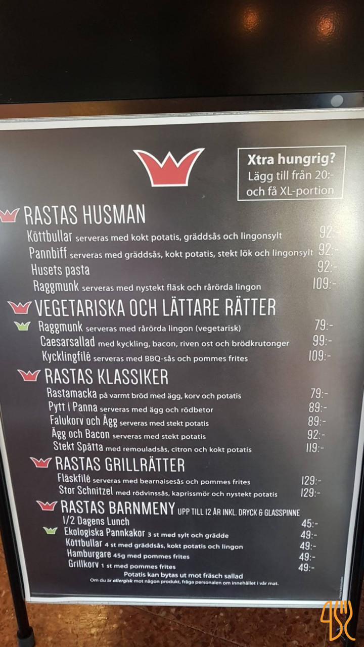 Rasta Nyköpingsbro Meny