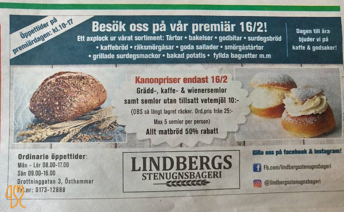 Björkmans Konditori Meny