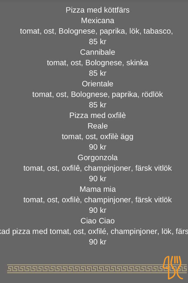 Restaurang Hörnet Meny