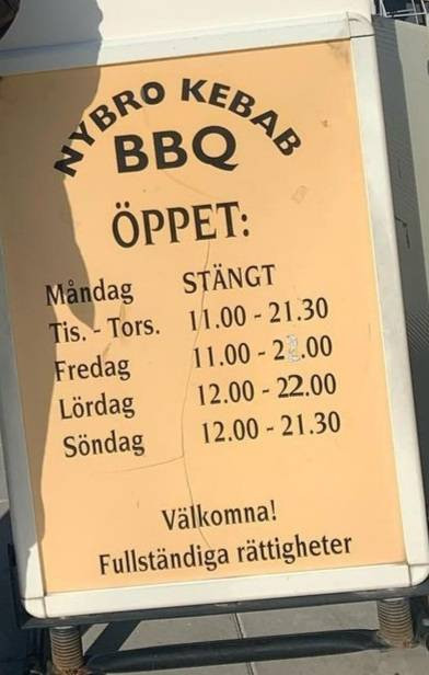 Nybro Kebab Meny