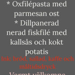 Milano Pizzeria Grill Meny