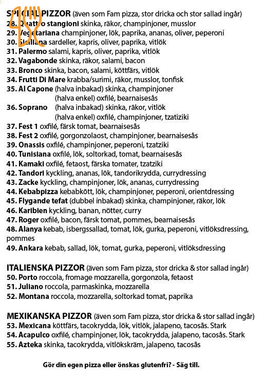 Sävast Grill And Pizzeria Meny