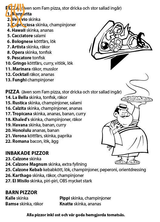 Sävast Grill And Pizzeria Meny