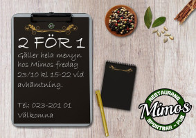 Mimos Sportbar Restaurang menu
