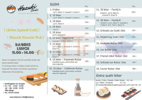 Hazuki Sushi menu