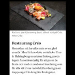 Restaurang Creo Meny