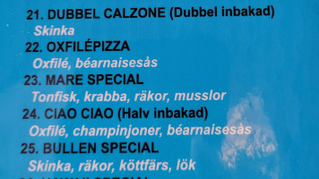 Skantzöbaren menu