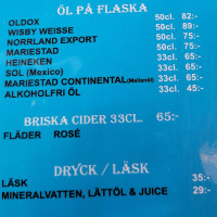 Skantzöbaren menu