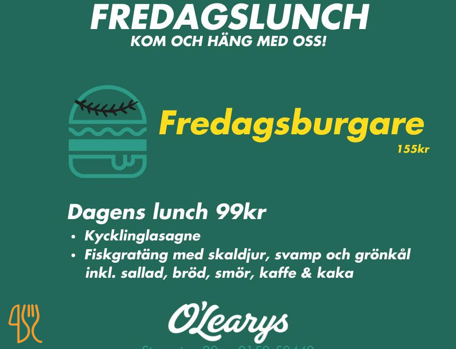 O'learys Katrineholm Meny