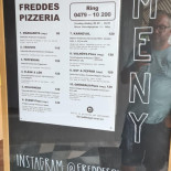 Freddes Pizzeria Meny